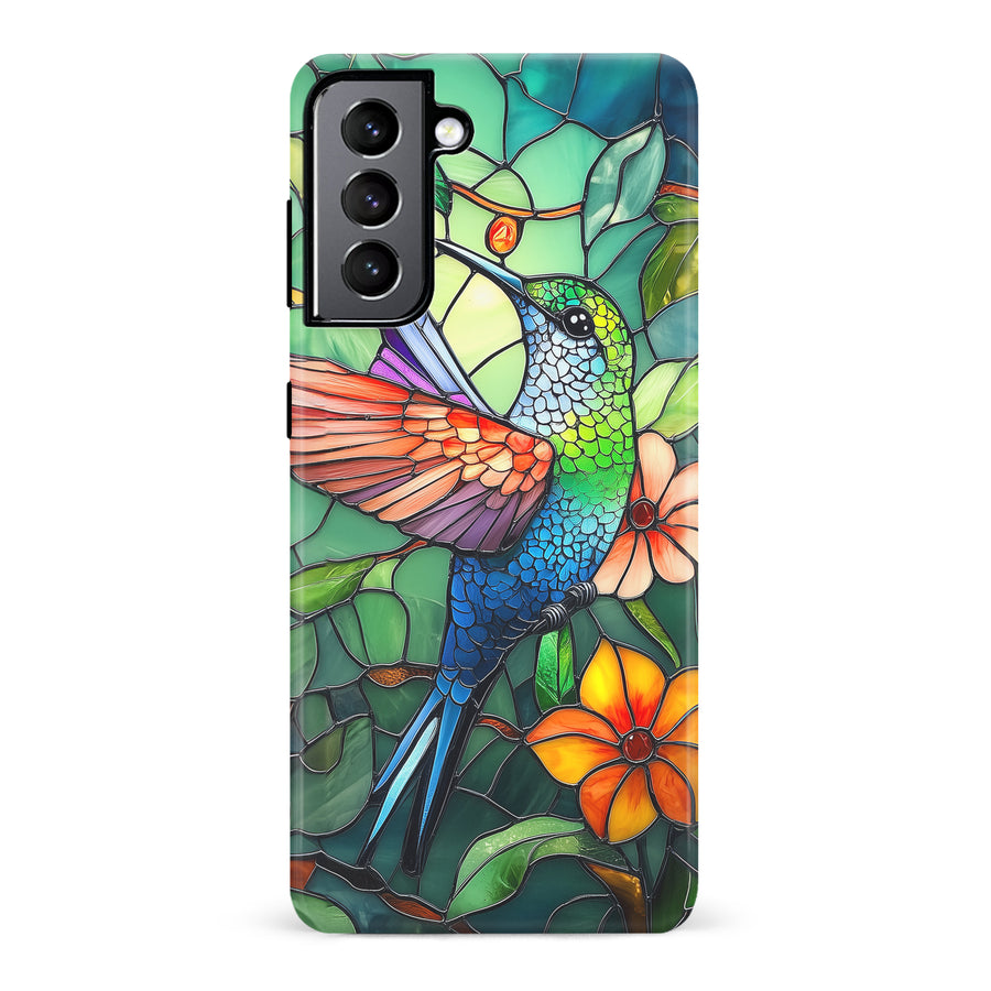 Samsung Galaxy S22 Hummingbird Stained Glass Phone Case