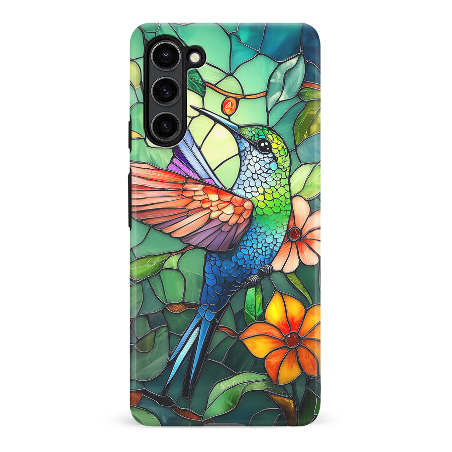 Samsung Galaxy S23 Plus Hummingbird Stained Glass Phone Case