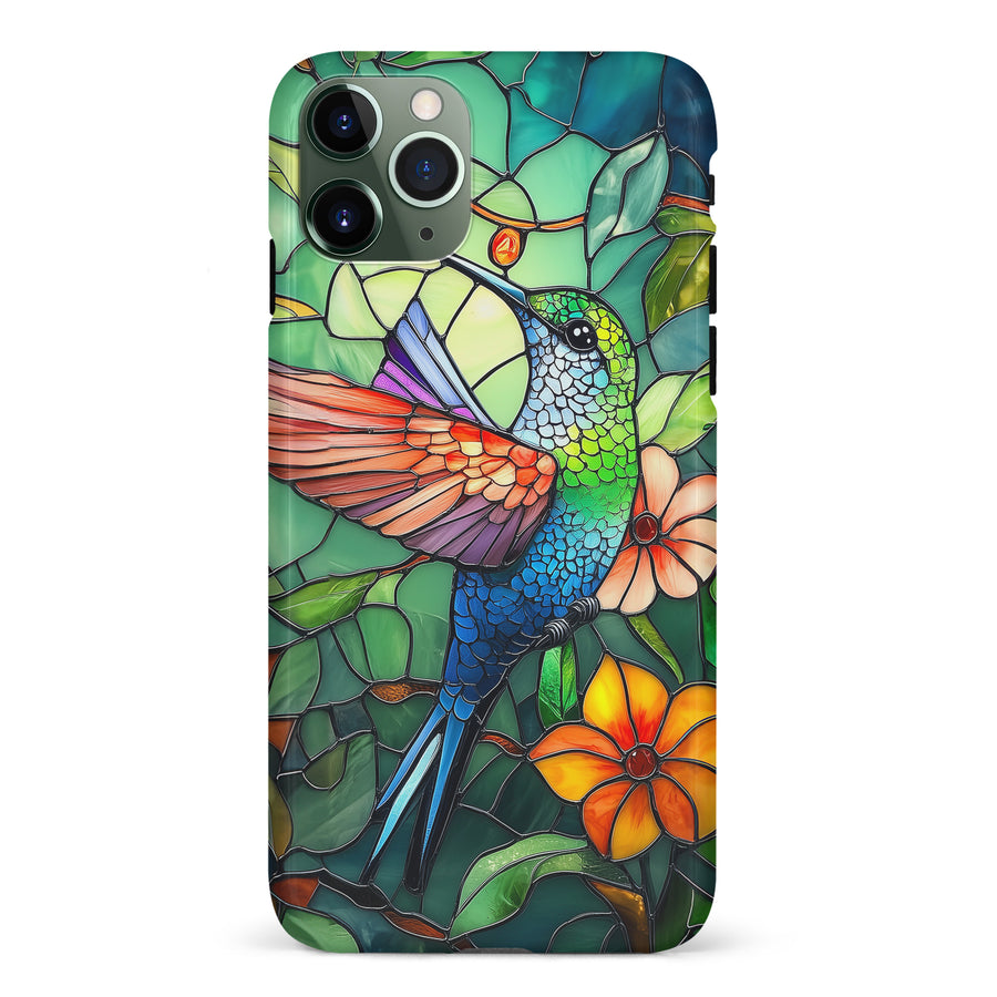 iPhone 11 Pro Hummingbird Stained Glass Phone Case