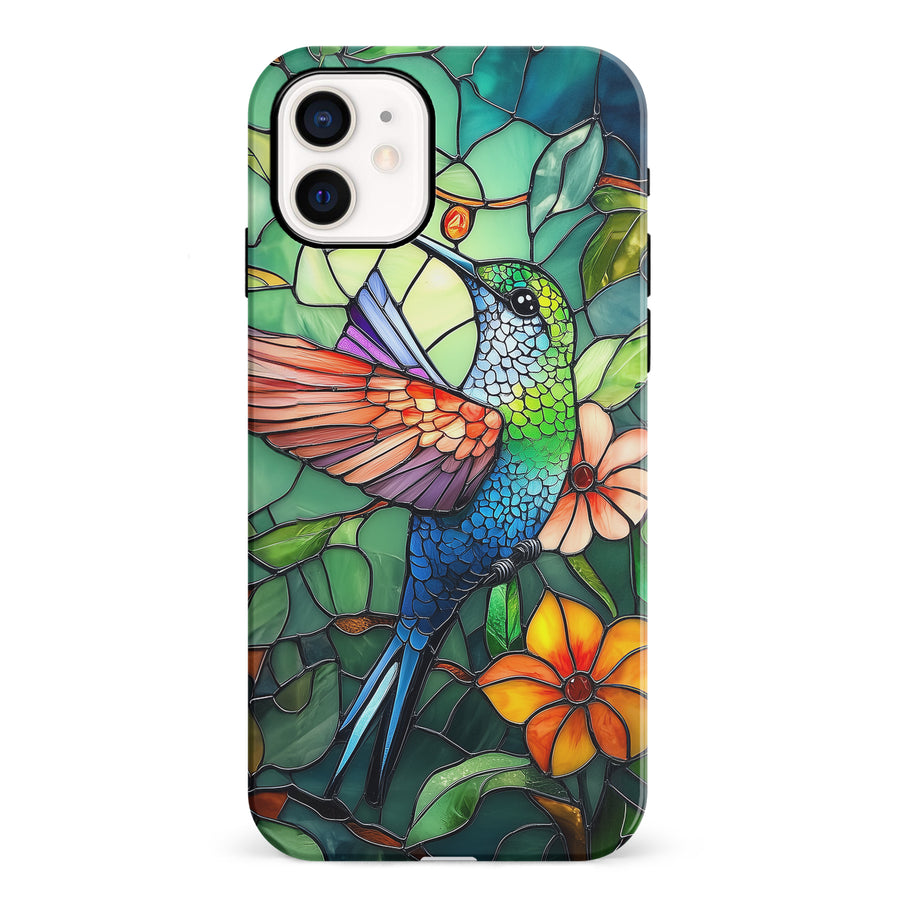 iPhone 12 Mini Hummingbird Stained Glass Phone Case