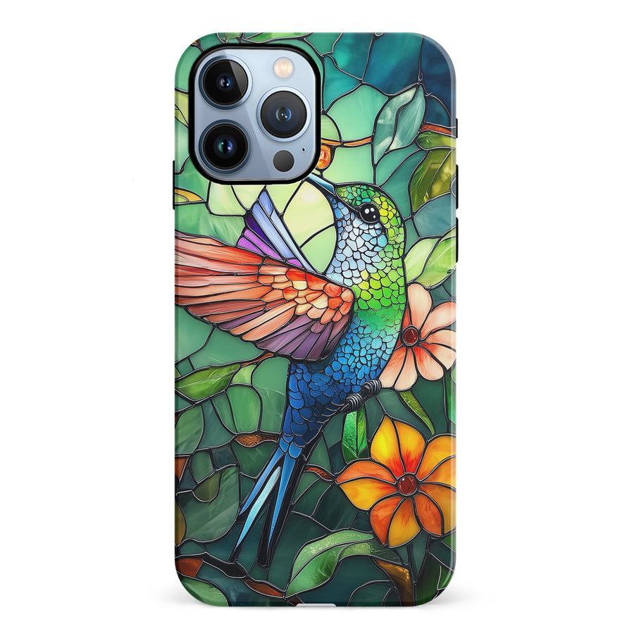 iPhone 12 Pro Hummingbird Stained Glass Phone Case