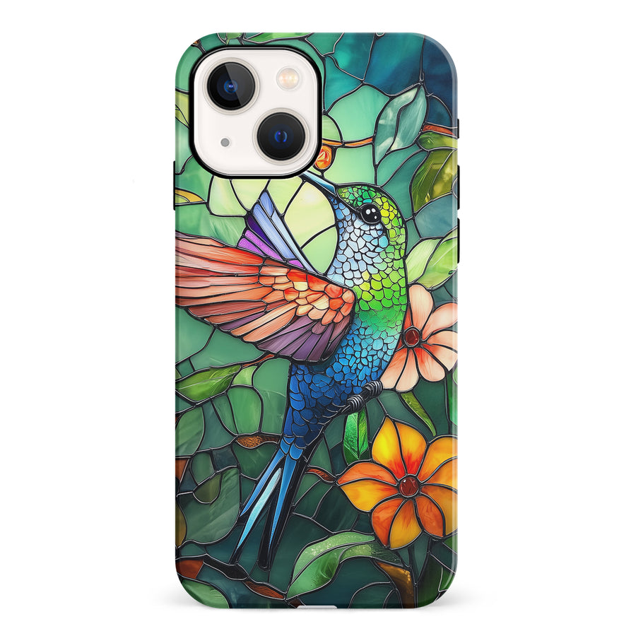 iPhone 13 Mini Hummingbird Stained Glass Phone Case