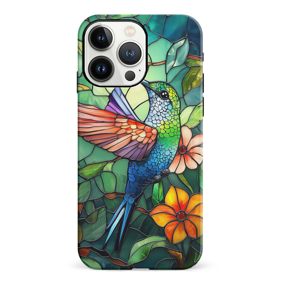 iPhone 13 Pro Hummingbird Stained Glass Phone Case