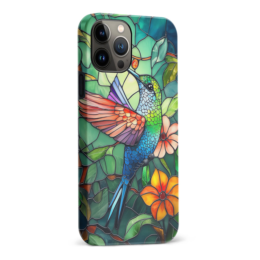 iPhone 13 Pro Max Hummingbird Stained Glass Phone Case