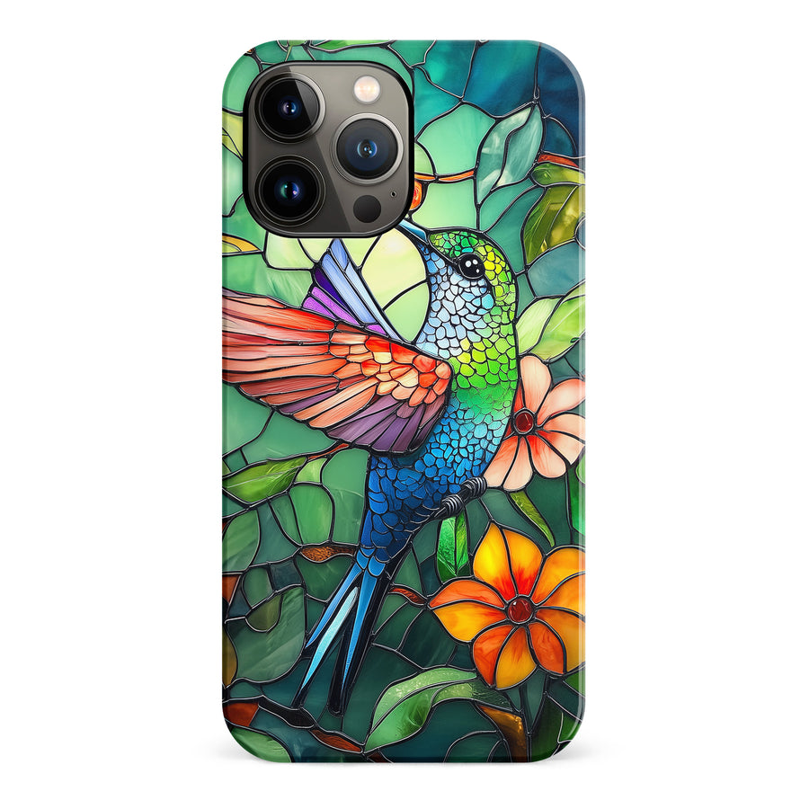 iPhone 13 Pro Max Hummingbird Stained Glass Phone Case