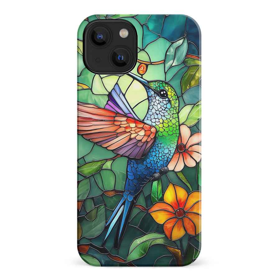 iPhone 14 Hummingbird Stained Glass Phone Case