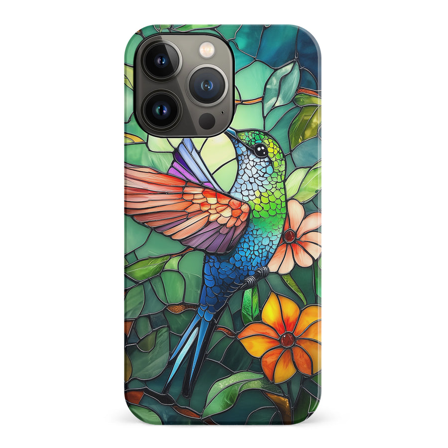 iPhone 14 Pro Hummingbird Stained Glass Phone Case