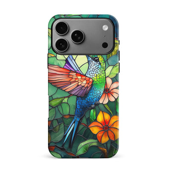 iPhone 17 Pro Max Hummingbird Stained Glass Phone Case