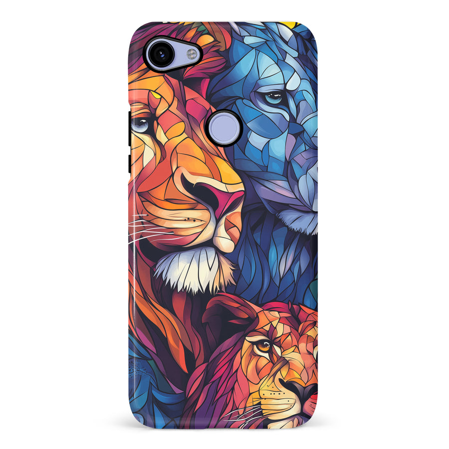 Google Pixel 3A XL Majestic Lion Stained Glass Phone Case