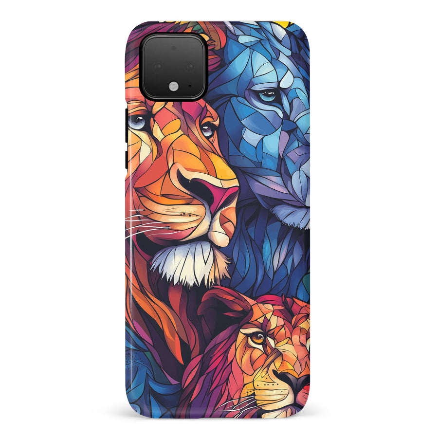 Google Pixel 4 Majestic Lion Stained Glass Phone Case