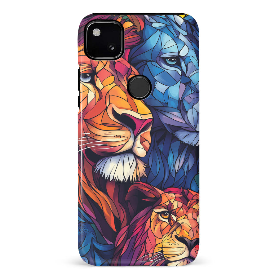 Google Pixel 4A Majestic Lion Stained Glass Phone Case