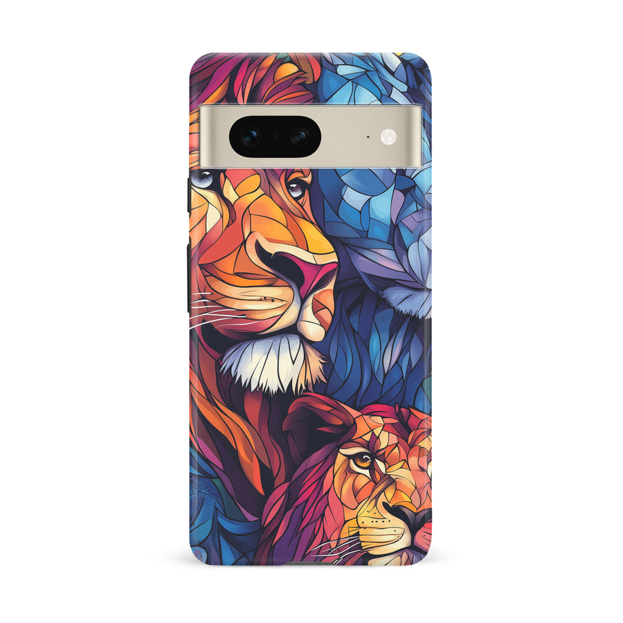 Google Pixel 7 Majestic Lion Stained Glass Phone Case