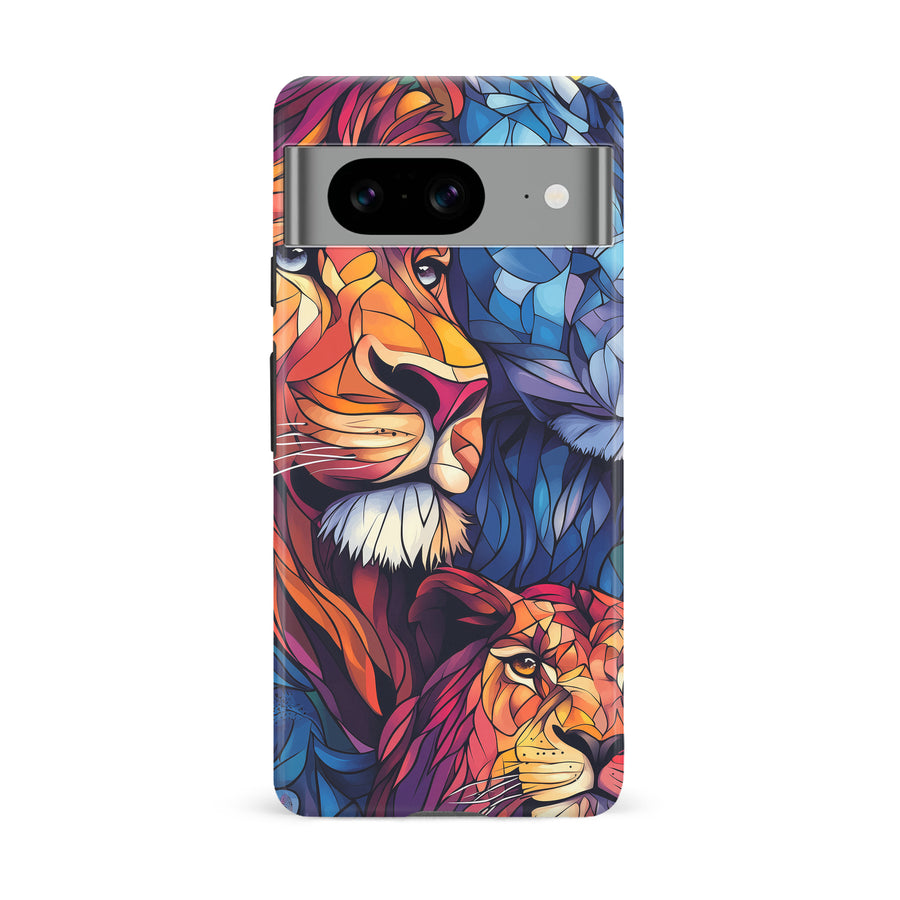 Google Pixel 8 Majestic Lion Stained Glass Phone Case