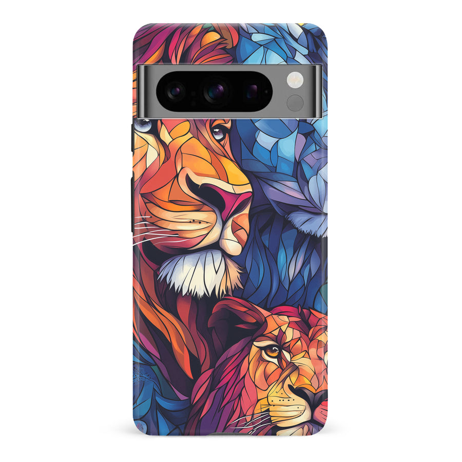 Google Pixel 8 Pro Majestic Lion Stained Glass Phone Case