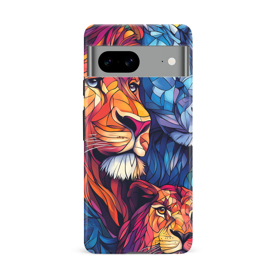 Google Pixel 8A Majestic Lion Stained Glass Phone Case