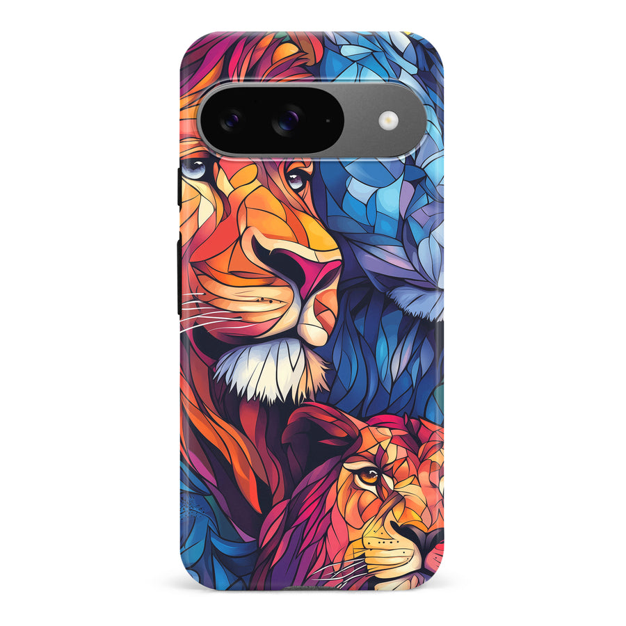 Google Pixel 9 Majestic Lion Stained Glass Phone Case