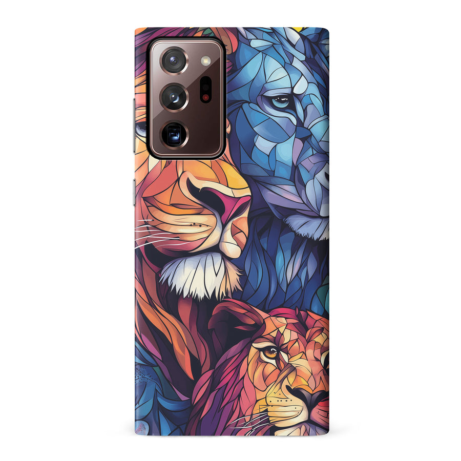 Samsung Galaxy Note 20 Ultra Majestic Lion Stained Glass Phone Case