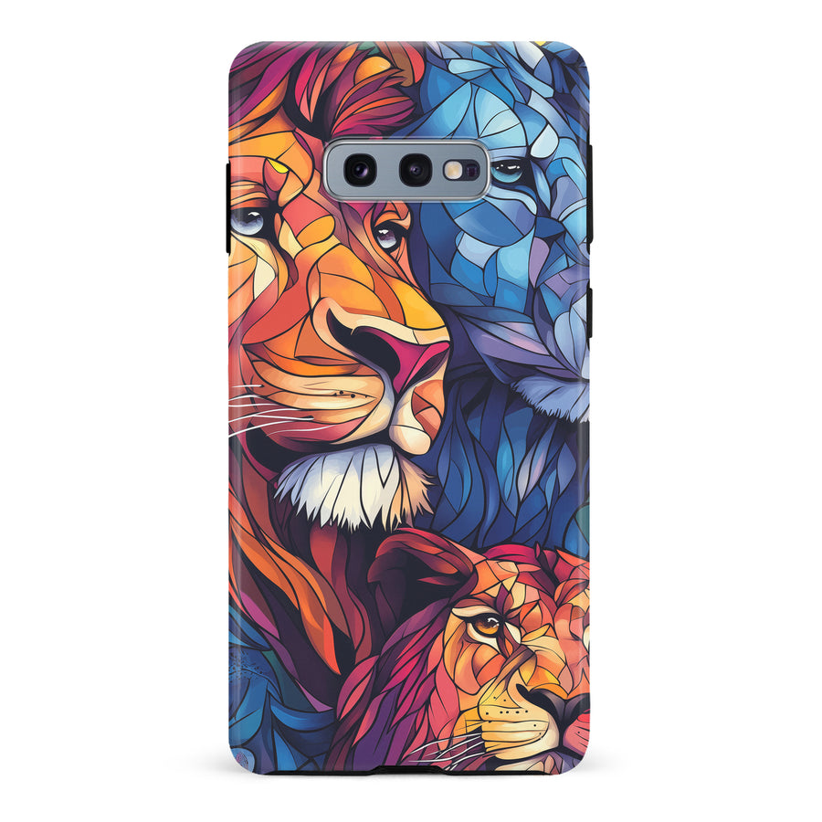 Samsung Galaxy S10e Majestic Lion Stained Glass Phone Case