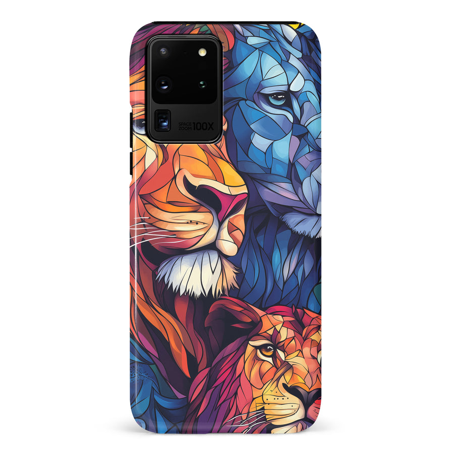 Samsung Galaxy S20 Ultra Majestic Lion Stained Glass Phone Case