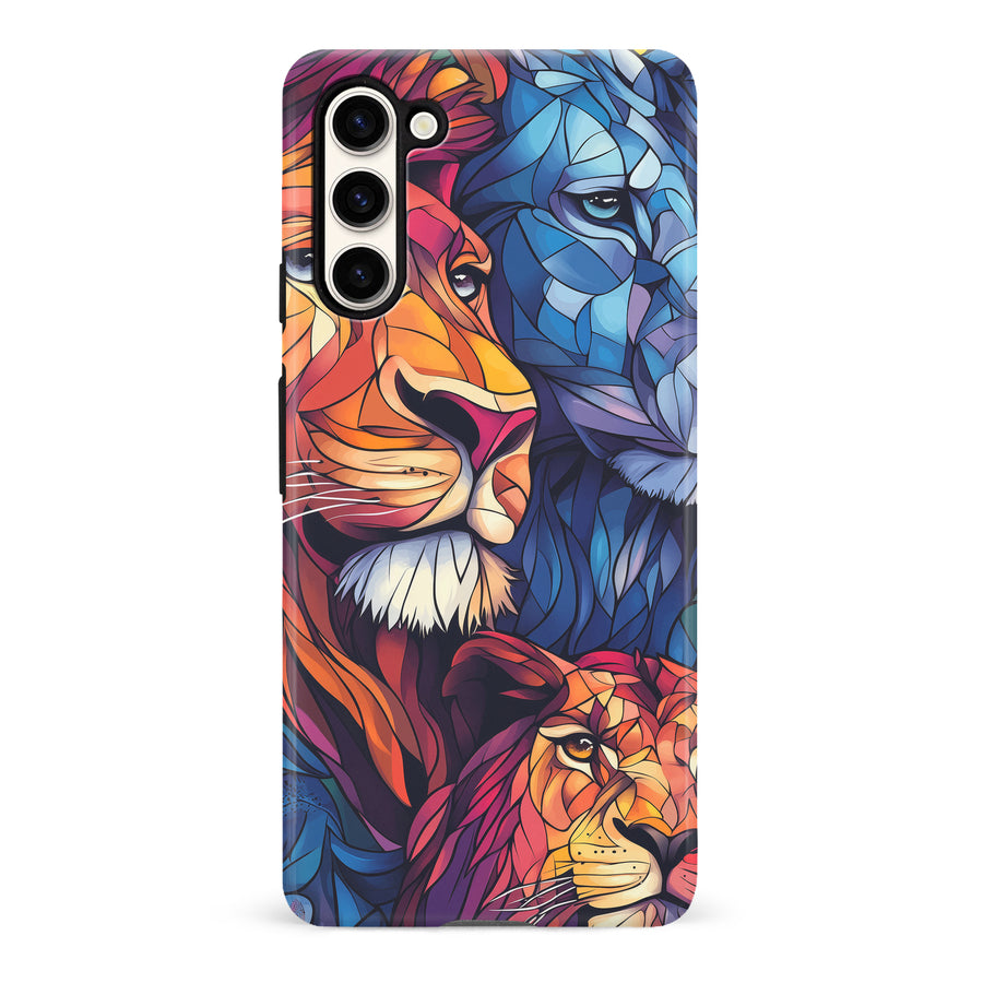 Samsung Galaxy S23 Majestic Lion Stained Glass Phone Case