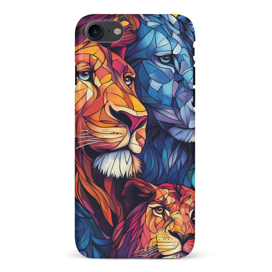 iPhone 7/8/SE Majestic Lion Stained Glass Phone Case