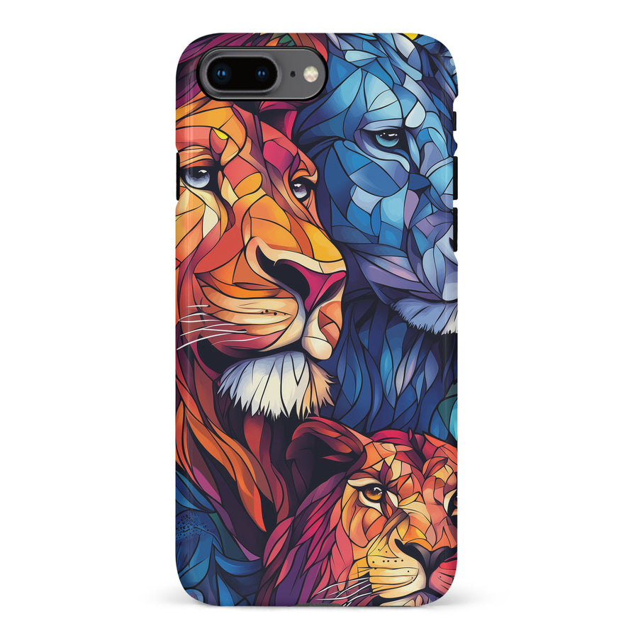 iPhone 8 Plus Majestic Lion Stained Glass Phone Case