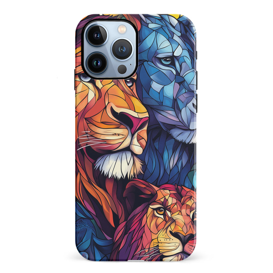 iPhone 12 Pro Majestic Lion Stained Glass Phone Case