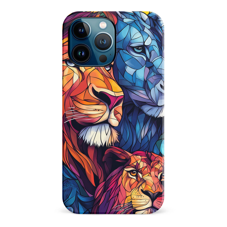 iPhone 12 Pro Max Majestic Lion Stained Glass Phone Case