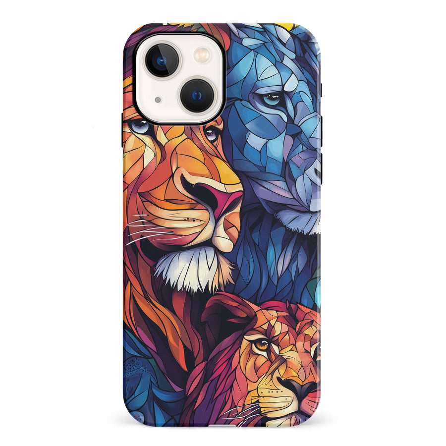 iPhone 13 Mini Majestic Lion Stained Glass Phone Case