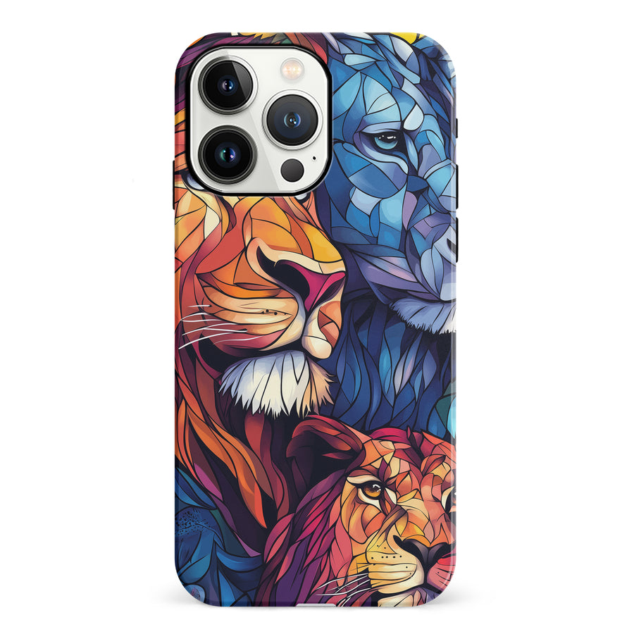 iPhone 13 Pro Majestic Lion Stained Glass Phone Case