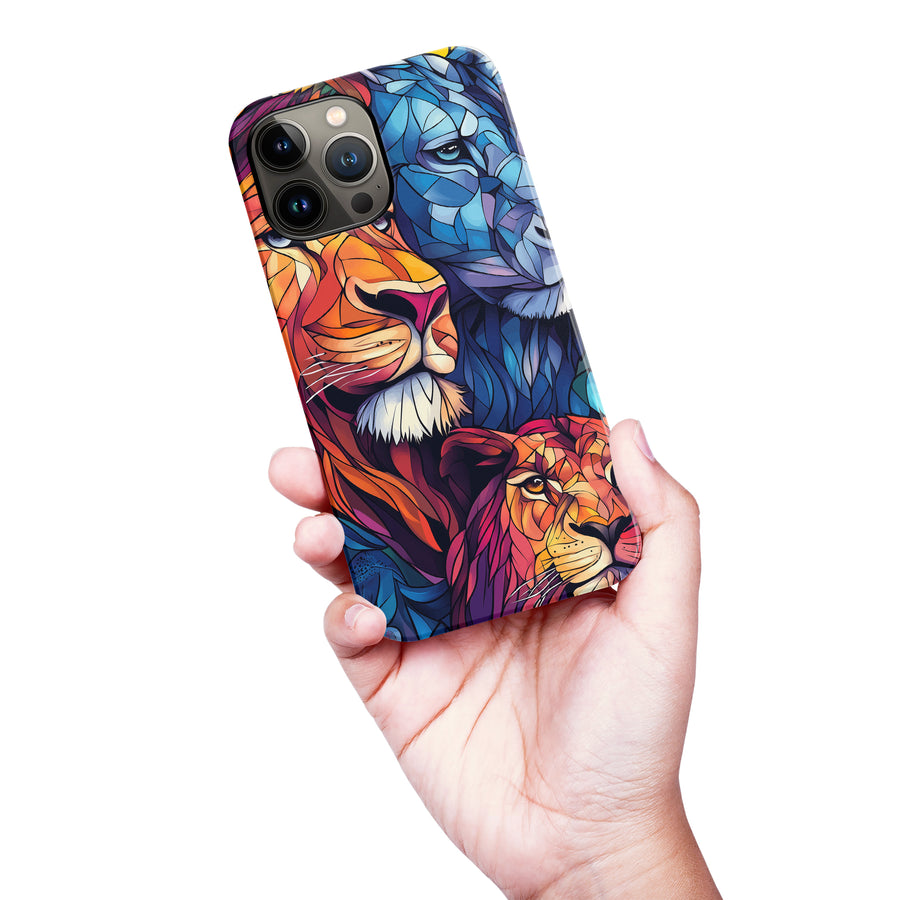 iPhone 13 Pro Max Majestic Lion Stained Glass Phone Case