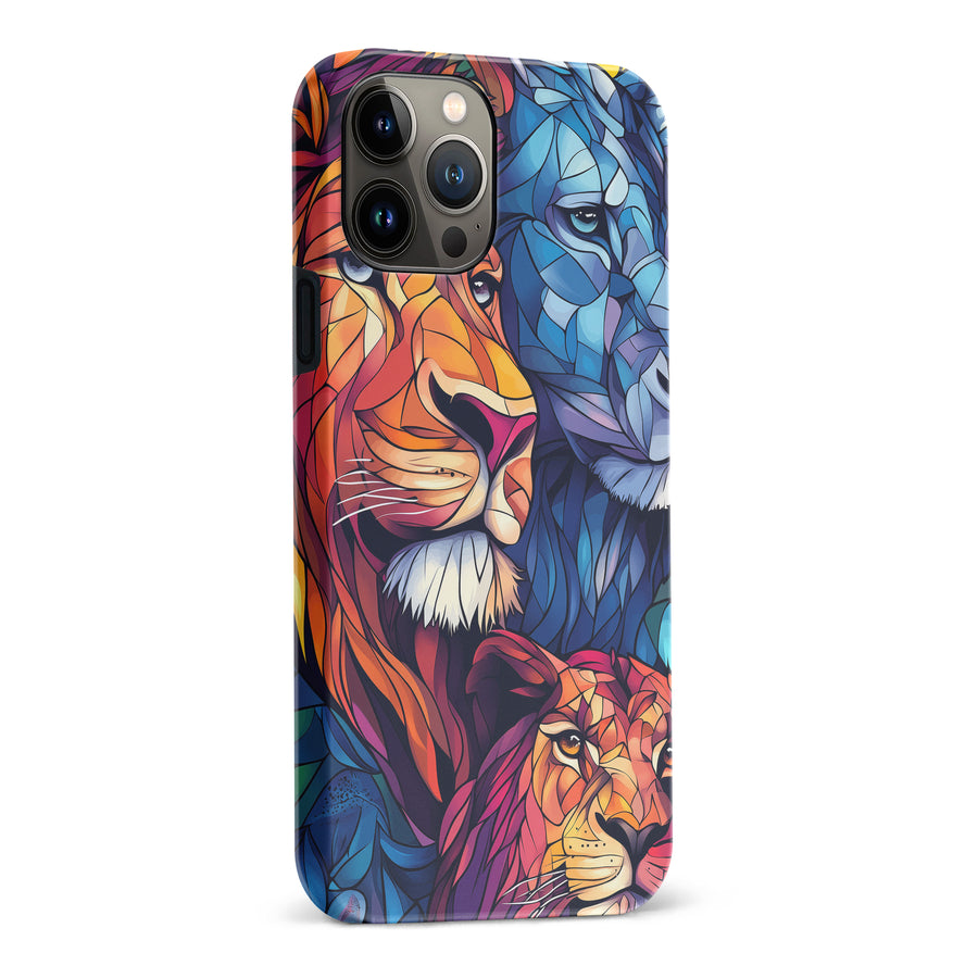 iPhone 13 Pro Max Majestic Lion Stained Glass Phone Case