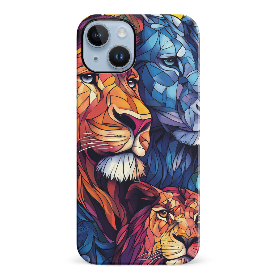 iPhone 14 Plus Majestic Lion Stained Glass Phone Case