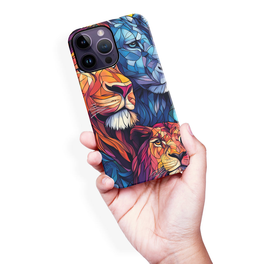 iPhone 14 Pro Max Majestic Lion Stained Glass Phone Case