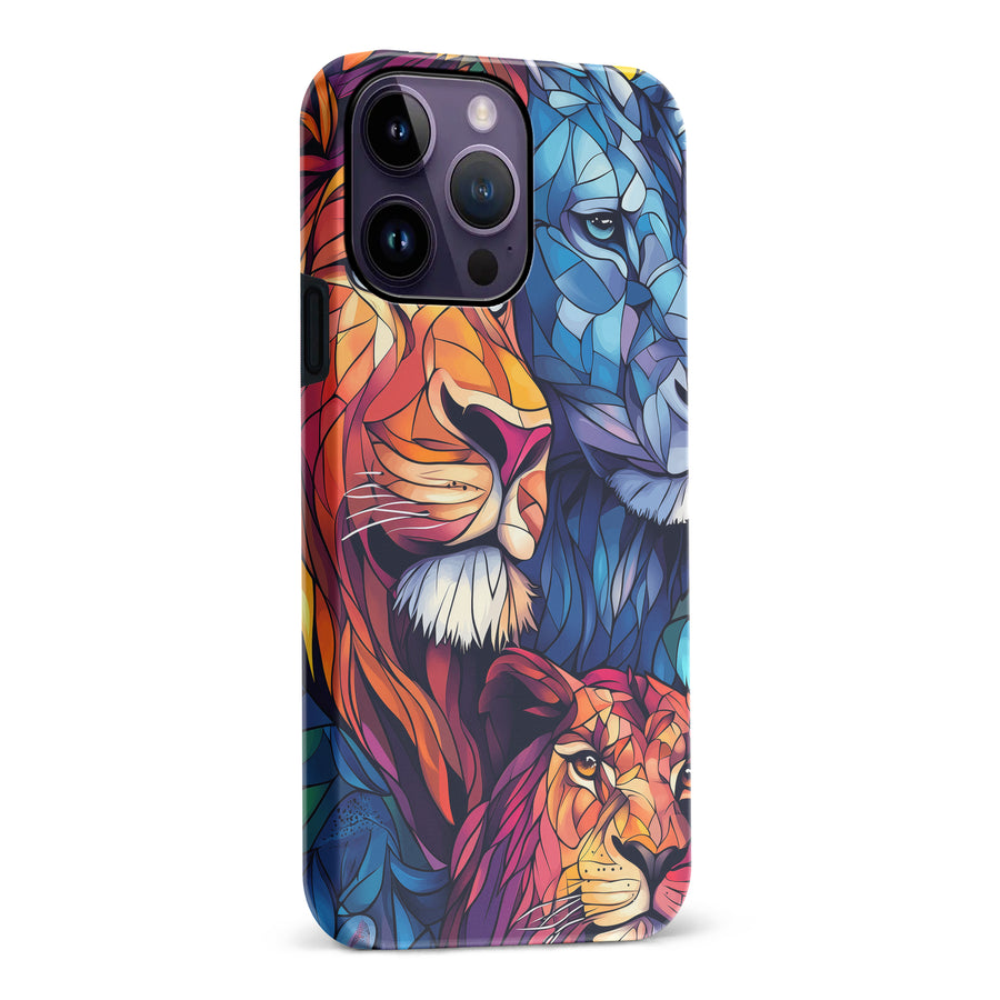 iPhone 14 Pro Max Majestic Lion Stained Glass Phone Case