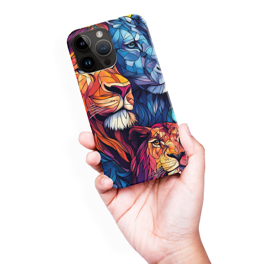 iPhone 15 Pro Max Majestic Lion Stained Glass Phone Case