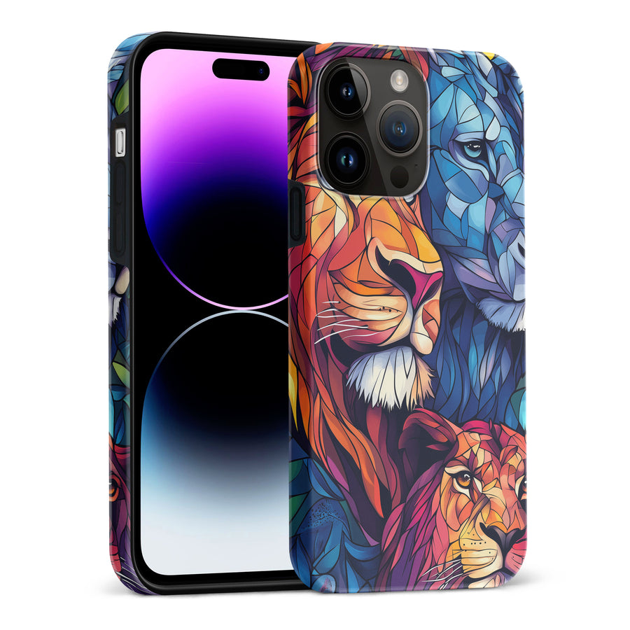 iPhone 15 Pro Max Majestic Lion Stained Glass Phone Case