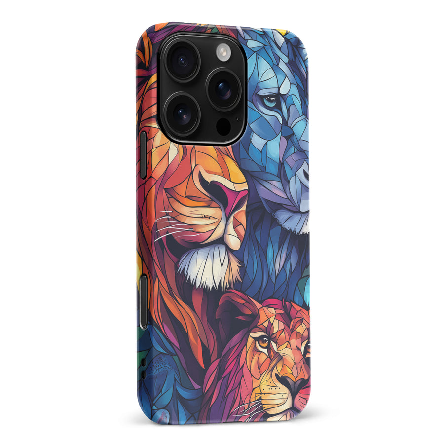 iPhone 16 Pro Max Majestic Lion Stained Glass Phone Case