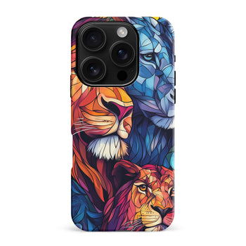 iPhone 16 Pro Max Majestic Lion Stained Glass Phone Case