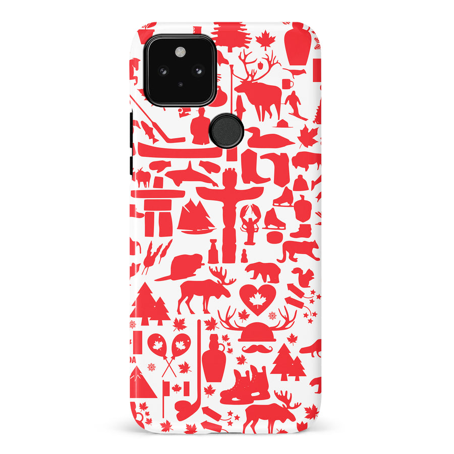 Google Pixel 5 Great Canadian Icons Canadiana Phone Case - White