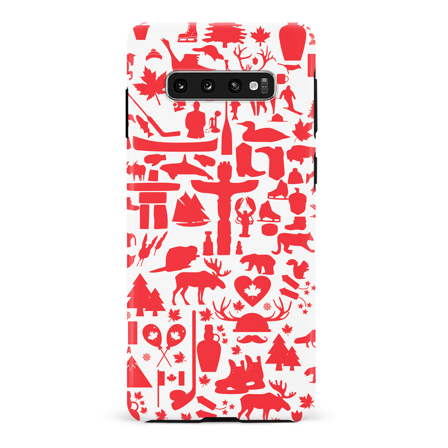 Samsung Galaxy S10 Plus Great Canadian Icons Canadiana Phone Case - White
