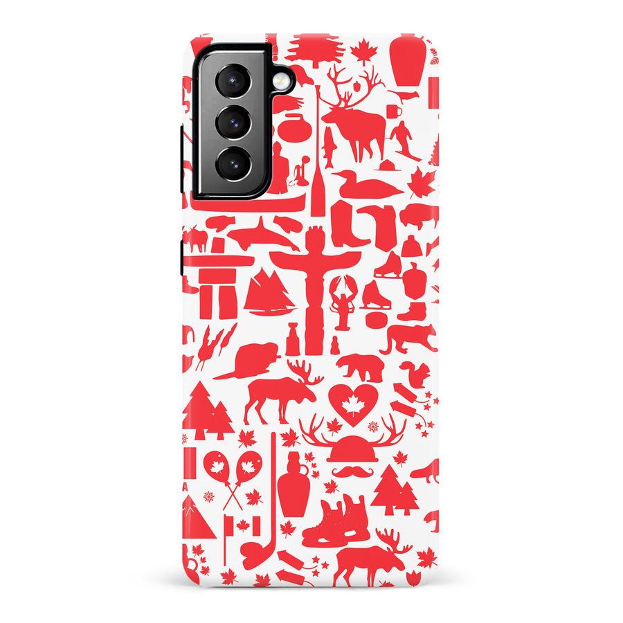 Samsung Galaxy S21 Plus Great Canadian Icons Canadiana Phone Case - White
