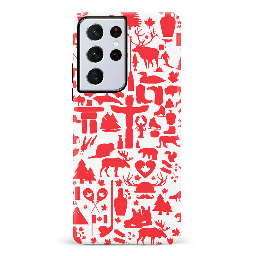 Samsung Galaxy S21 Ultra Great Canadian Icons Canadiana Phone Case - White
