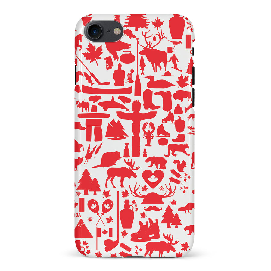 iPhone 7/8/SE Great Canadian Icons Canadiana Phone Case - White