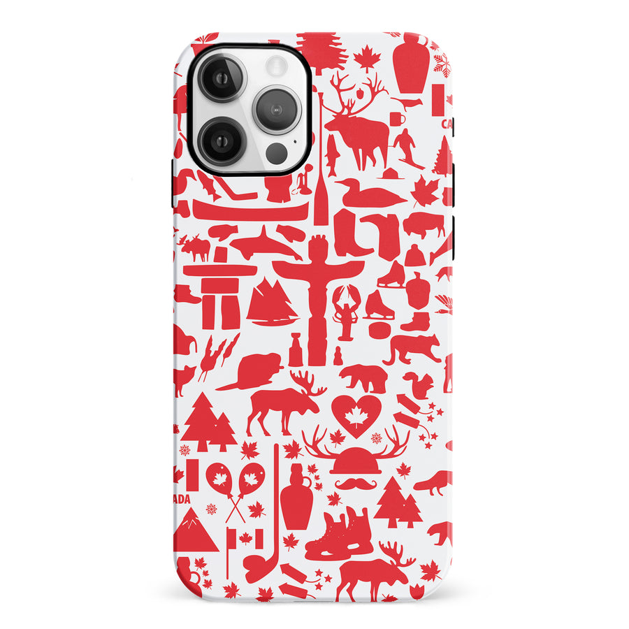 iPhone 12 Great Canadian Icons Canadiana Phone Case - White