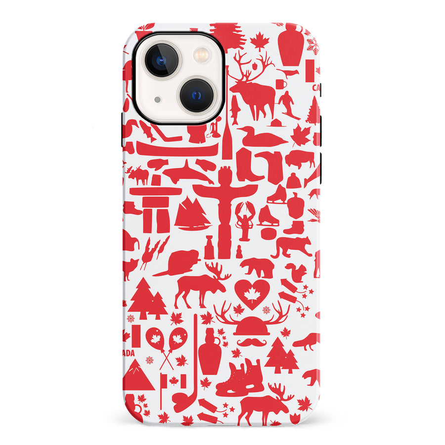 iPhone 13 Mini Great Canadian Icons Canadiana Phone Case - White