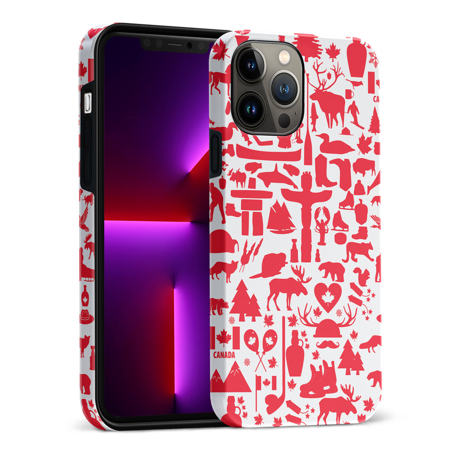 iPhone 13 Pro Max Great Canadian Icons Canadiana Phone Case - White