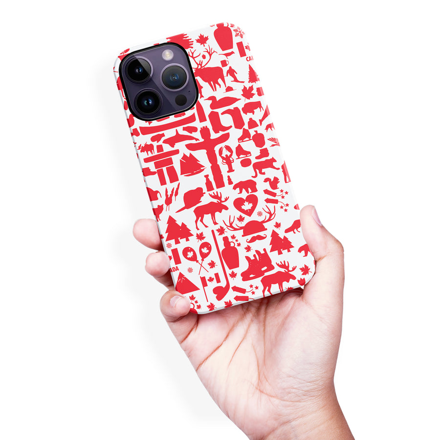 iPhone 14 Pro Max Great Canadian Icons Canadiana Phone Case - White