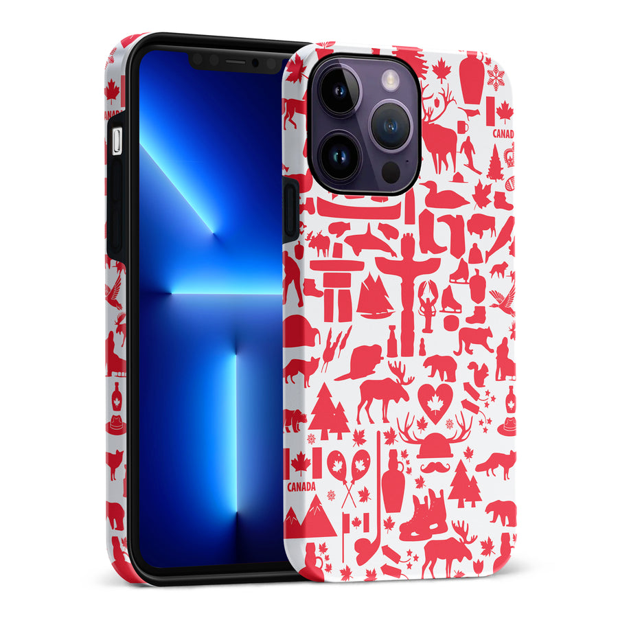 iPhone 14 Pro Max Great Canadian Icons Canadiana Phone Case - White