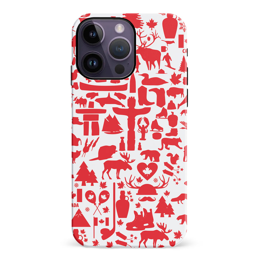 iPhone 14 Pro Max Great Canadian Icons Canadiana Phone Case - White